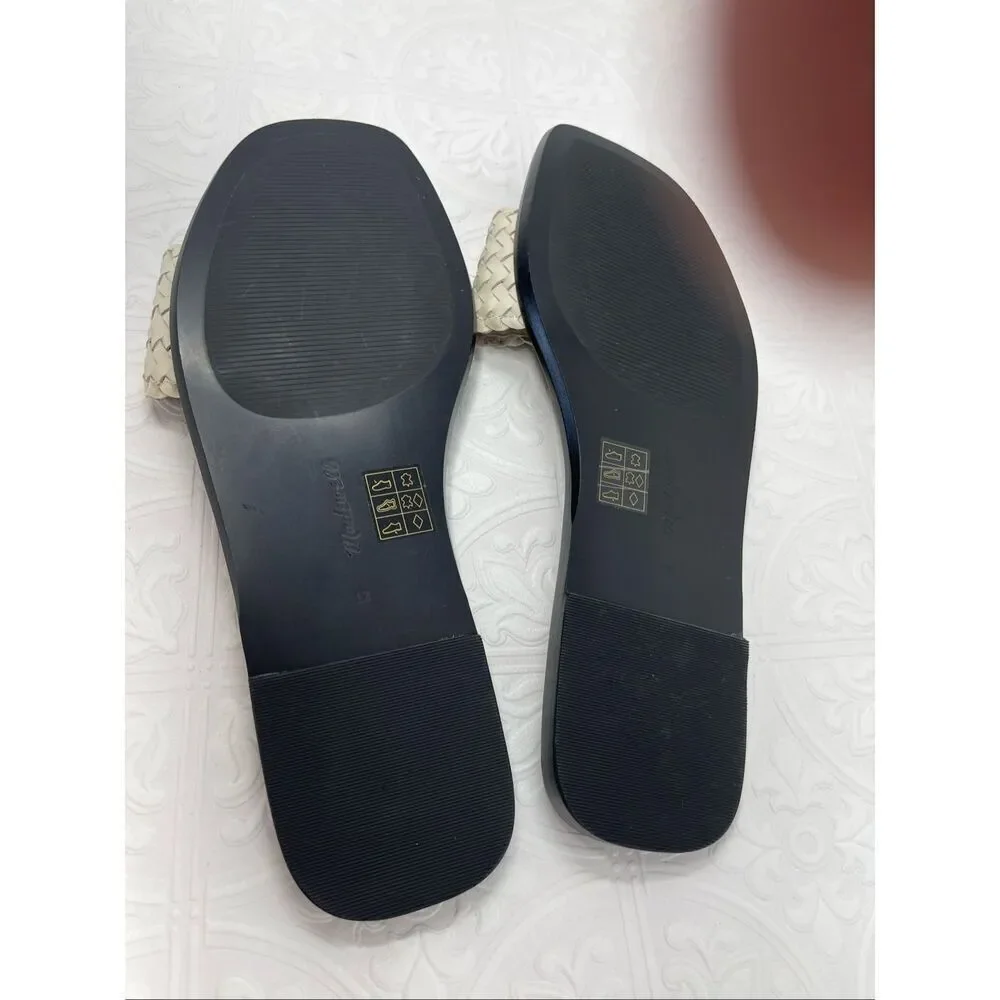 Madewell The Cora Slide Sandal in Woven Leather Sz 12